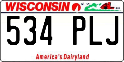 WI license plate 534PLJ