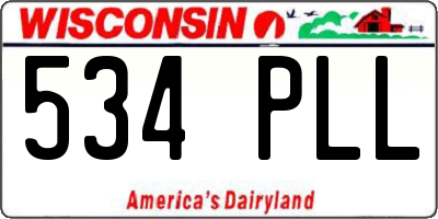 WI license plate 534PLL