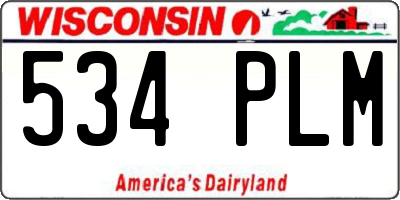 WI license plate 534PLM