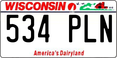 WI license plate 534PLN