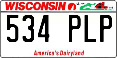 WI license plate 534PLP