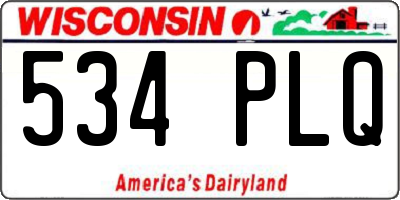 WI license plate 534PLQ