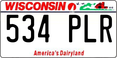 WI license plate 534PLR