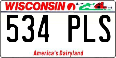 WI license plate 534PLS