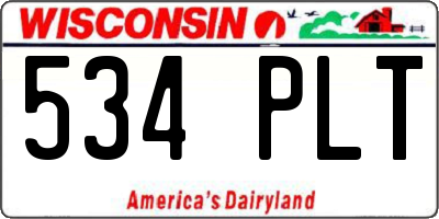 WI license plate 534PLT