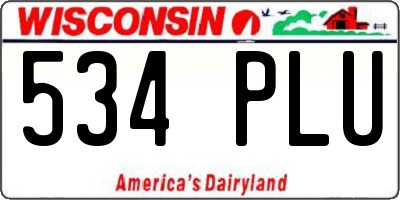 WI license plate 534PLU