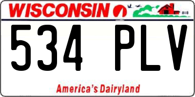 WI license plate 534PLV