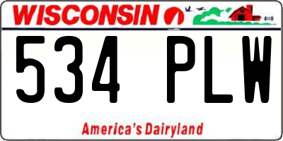 WI license plate 534PLW