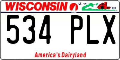 WI license plate 534PLX