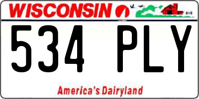 WI license plate 534PLY