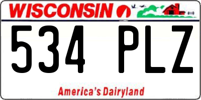 WI license plate 534PLZ