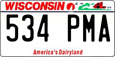 WI license plate 534PMA