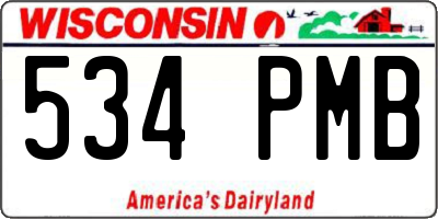 WI license plate 534PMB