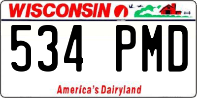 WI license plate 534PMD