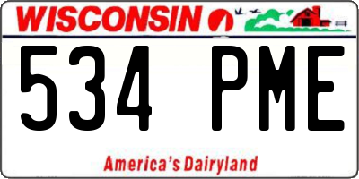 WI license plate 534PME