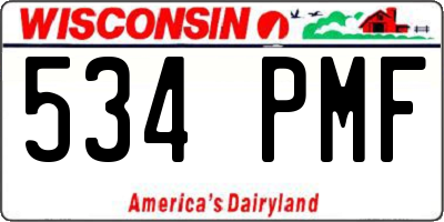 WI license plate 534PMF