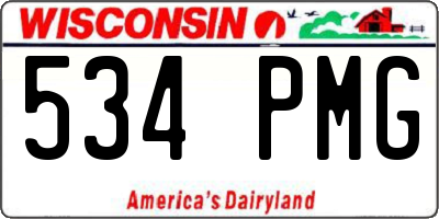 WI license plate 534PMG