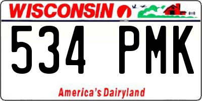 WI license plate 534PMK