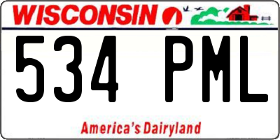 WI license plate 534PML