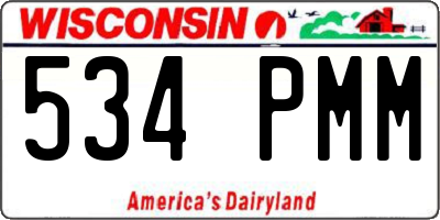 WI license plate 534PMM