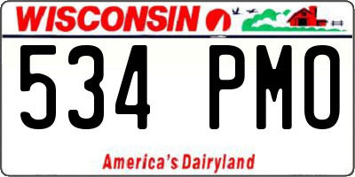 WI license plate 534PMO