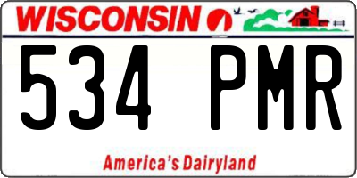 WI license plate 534PMR