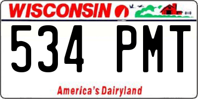 WI license plate 534PMT