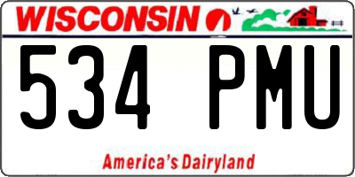 WI license plate 534PMU