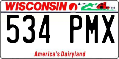 WI license plate 534PMX