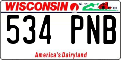 WI license plate 534PNB