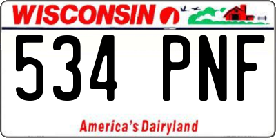 WI license plate 534PNF