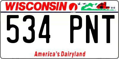 WI license plate 534PNT
