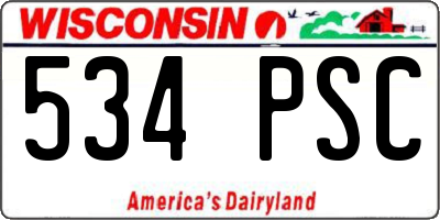 WI license plate 534PSC