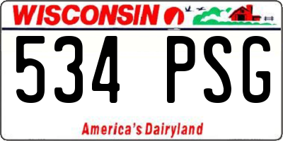 WI license plate 534PSG