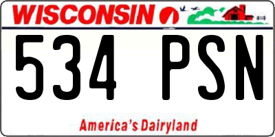 WI license plate 534PSN