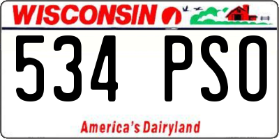 WI license plate 534PSO
