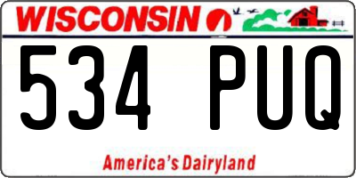 WI license plate 534PUQ