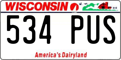 WI license plate 534PUS