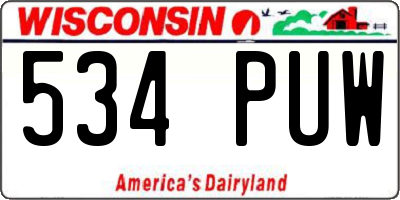 WI license plate 534PUW