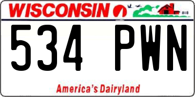 WI license plate 534PWN