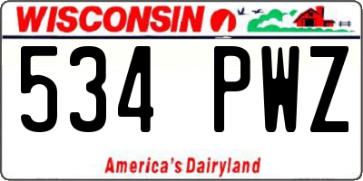 WI license plate 534PWZ