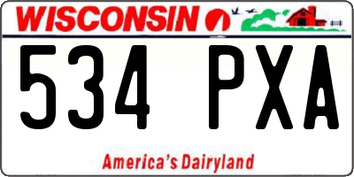 WI license plate 534PXA