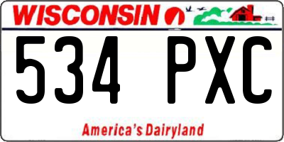WI license plate 534PXC