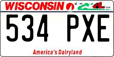 WI license plate 534PXE