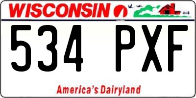 WI license plate 534PXF