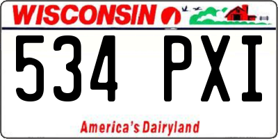 WI license plate 534PXI