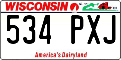 WI license plate 534PXJ