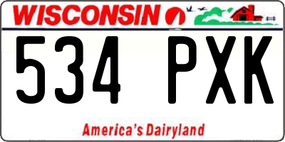 WI license plate 534PXK