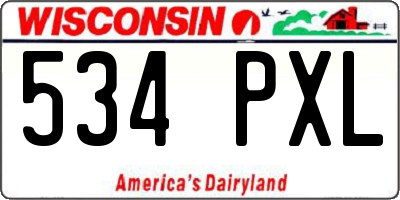 WI license plate 534PXL