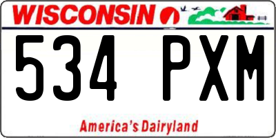 WI license plate 534PXM